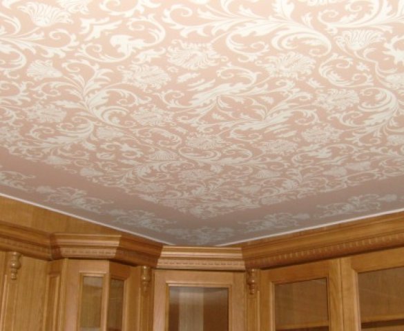 Тканевый натяжной потолок для зала